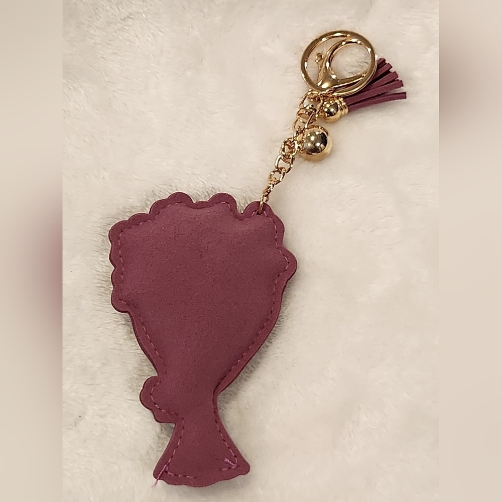 Elegant Floral Bouquet Keychain with Gold Accents Bag Charm - Picture 3 of 3